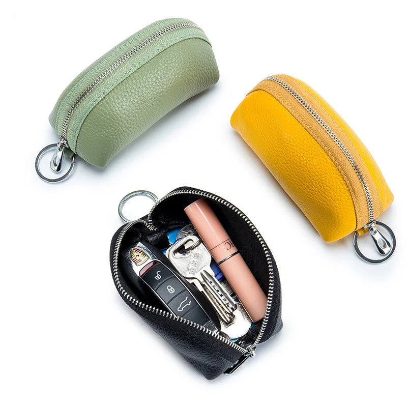 Leather Keychain Men Women Key Holder Organizer Pouch Key Case Wallet
