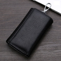 Leather Keychain Wallet Solid Multifunctional Key Case Cow Leather Key Wallet