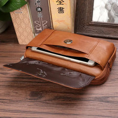 Leather Men Small Hip Waist Bags Male Fanny Pack Phone Pouch Bum Belt Bag