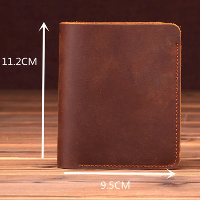 Vintage Short Men Wallet Top Cow Leather Purse