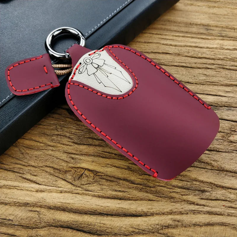 Leather Princess Car Keychain Key Holder Women Key Bag