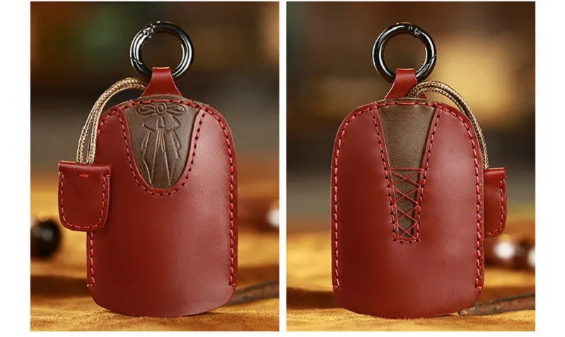 Leather Princess Car Keychain Key Holder Women Key Bag