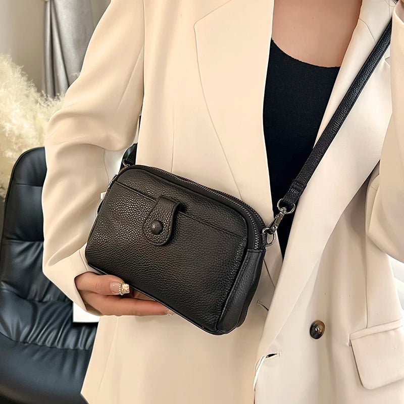 Real Cowhide Women's Casual Shoulder Bag