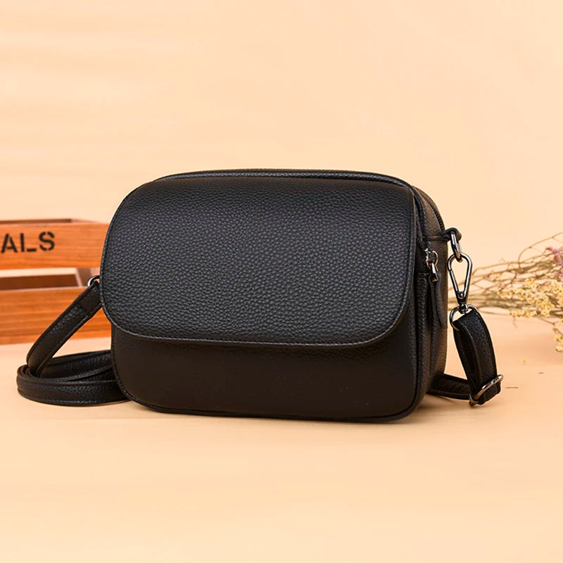 Cowhide Women's Casual Bag Messenger Crossbody Shoulder Handbag