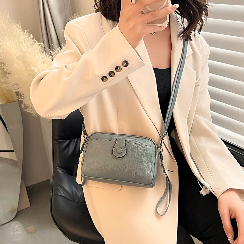 Real Cowhide Women's Casual Shoulder Bag