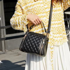 Leather Rhombus Handbags Wild Crossbody Handbag Large Capacity Bucket Bag