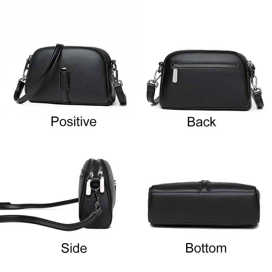 Leather Shoulder Bag Cowhide Women Bag Lady Messenger Bag