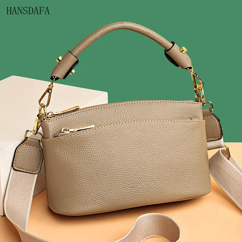 High Cow Leather Women's Handbag Small Female Messenger Bag