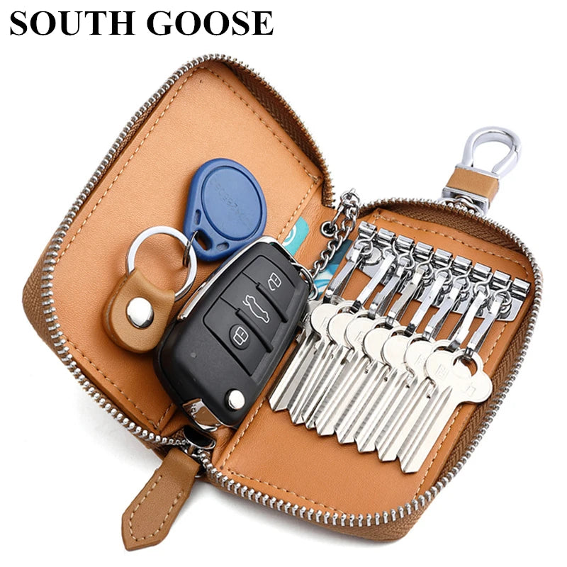 Leather Key Wallets Multifunction Organizer Purse Car Key Holder