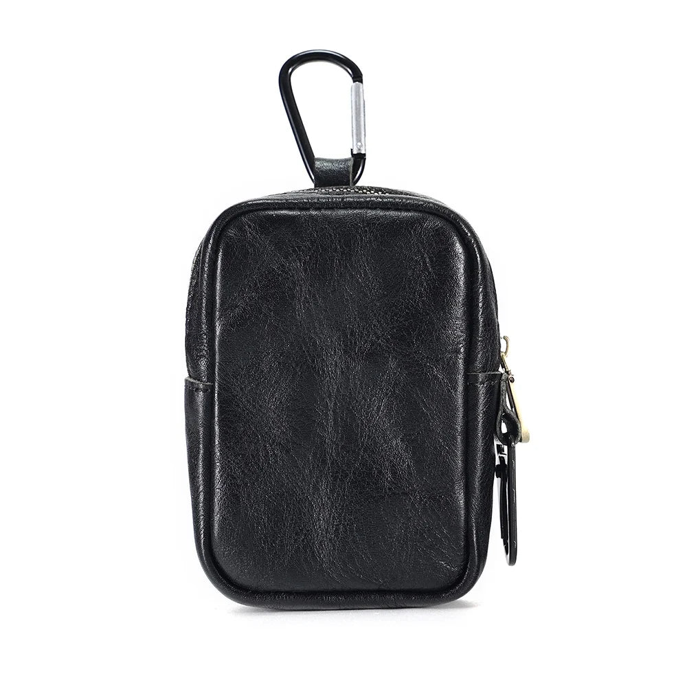 Leather Waist Fanny Pack Earphone Bag Mini Key Holder Pouch