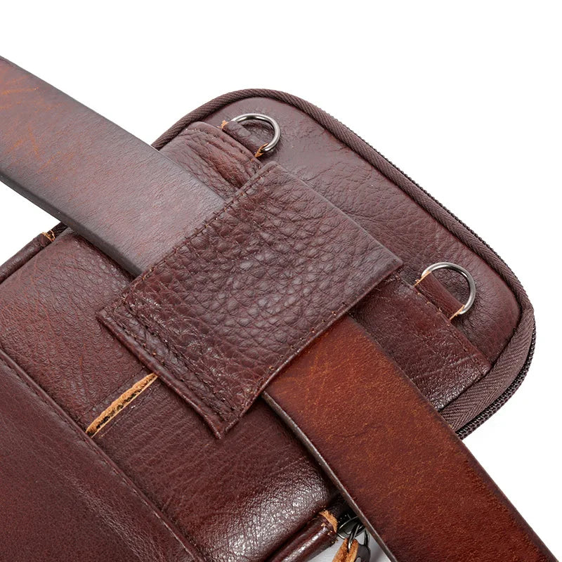 Leather Waist Packs Pocket Men's CellPhone Bags Man Sports Cross Shoulder Belt B