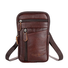 Leather Waist Packs Pocket Men's CellPhone Bags Man Sports Cross Shoulder Belt B