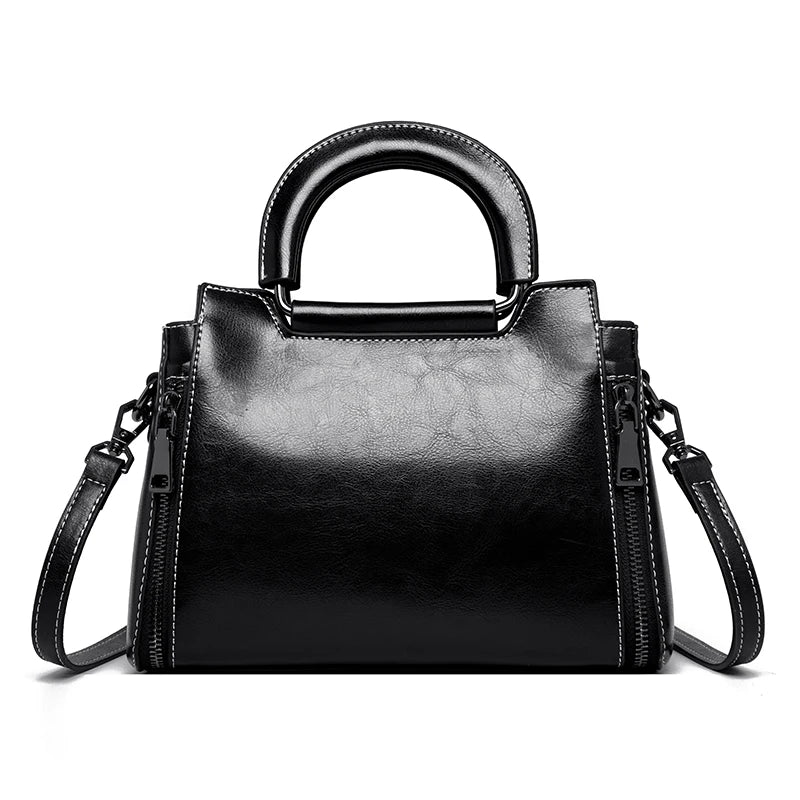 Vintage Oil Wax Leather Women Bag Tote Bag for Women