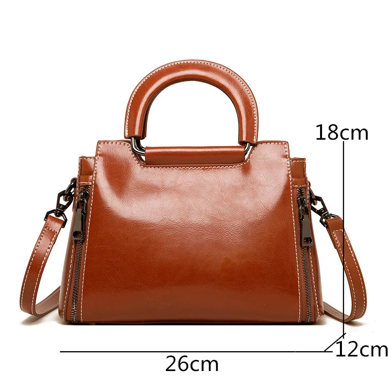Vintage Oil Wax Leather Women Bag Tote Bag for Women