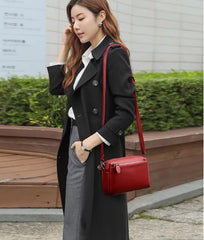 Multi-Layer Crossbody Bag Soft Leather Shoulder Messenger Bag