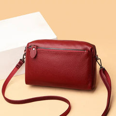 Multi-Layer Crossbody Bag Soft Leather Shoulder Messenger Bag