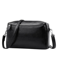 Multi-Layer Crossbody Bag Soft Leather Shoulder Messenger Bag