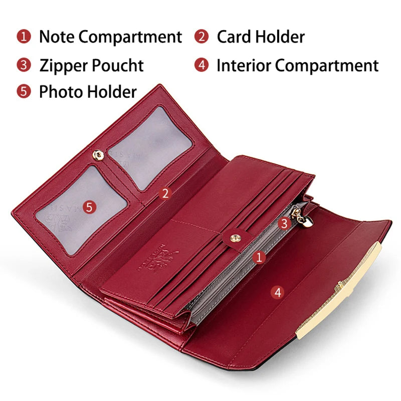 Leather Women Wallet Diamond Hasp Wallet
