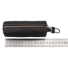Genuine Leather Key Case Holder Zipper Pocket Long Car Key Pouch