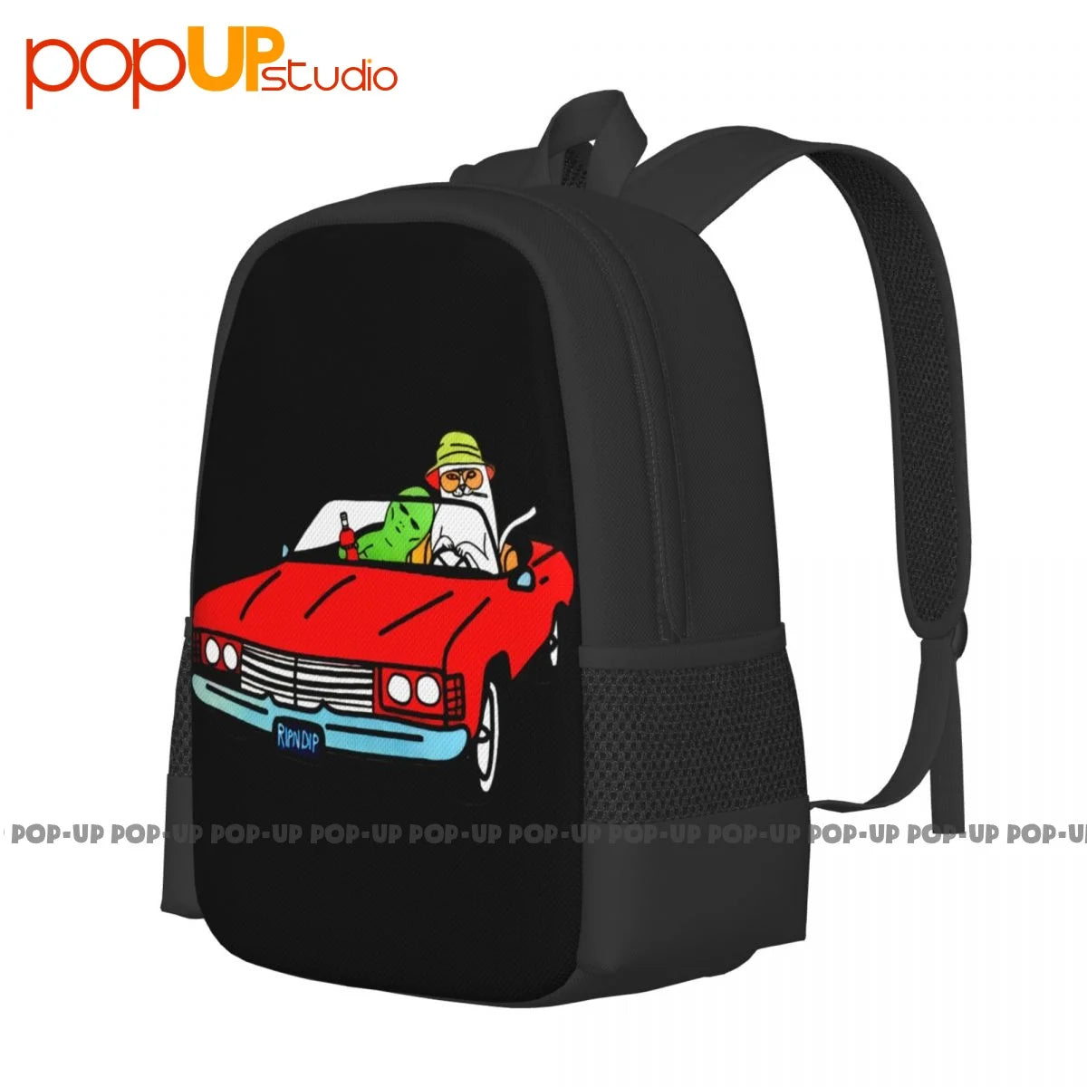 Cat Dip Fear Loathing Backpack Large Capacity Art Print Storage Bag