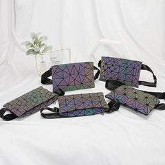 Geometric Night Light Waist Bag Crossbody Mini Phone Holder