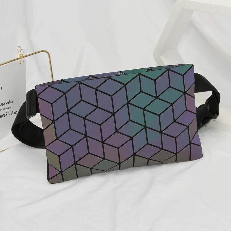 Geometric Night Light Waist Bag Crossbody Mini Phone Holder