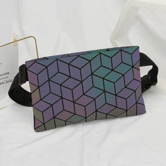 Geometric Night Light Waist Bag Crossbody Mini Phone Holder
