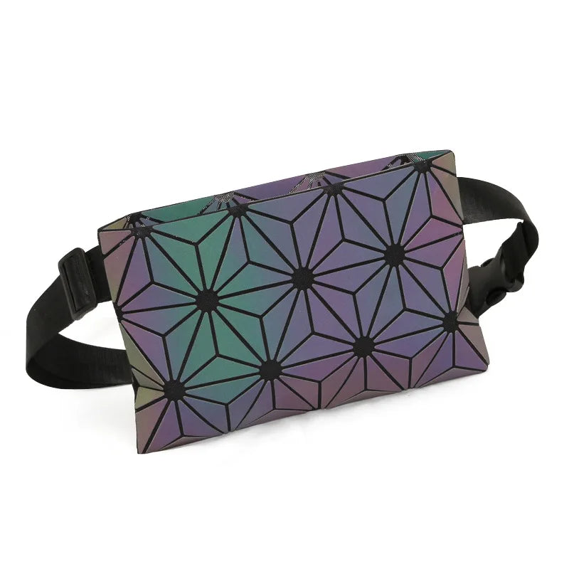 Geometric Night Light Waist Bag Crossbody Mini Phone Holder