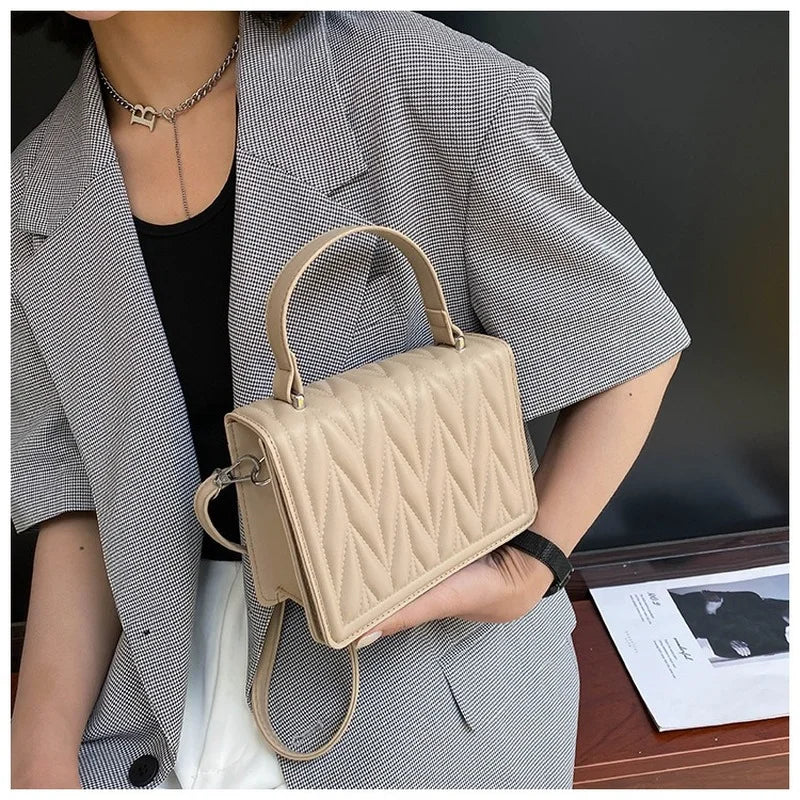 Geometric Embossing PU Leather Crossbody Messenger Bag