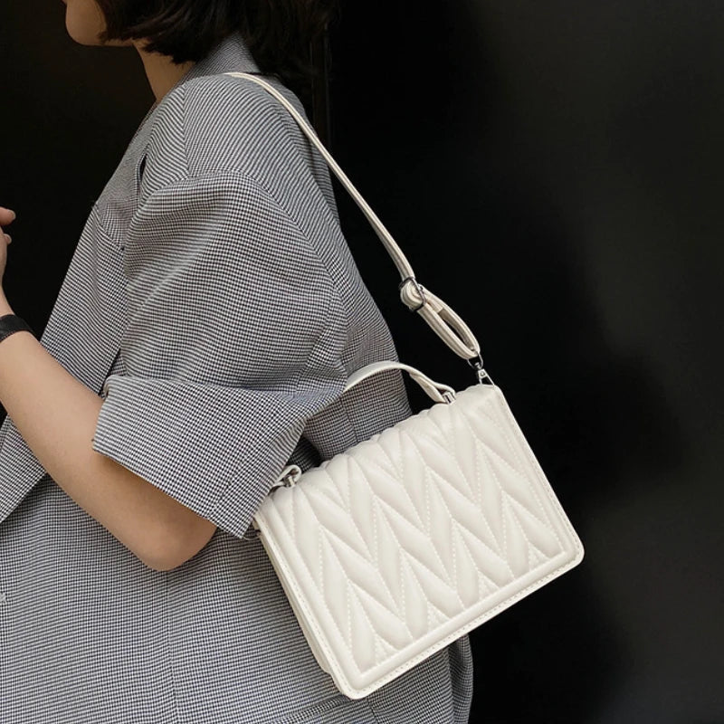 Geometric Embossing PU Leather Crossbody Messenger Bag