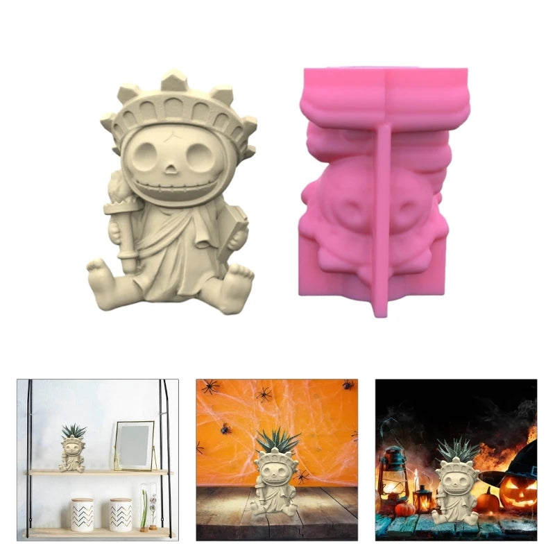 Geometric Halloween Skull Gypsum Silicone Mold