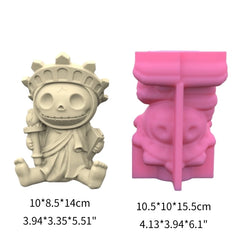 Geometric Halloween Skull Gypsum Silicone Mold