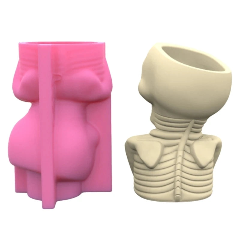 Geometric Halloween Skull Silicone Mold for Succulent Plant Pot