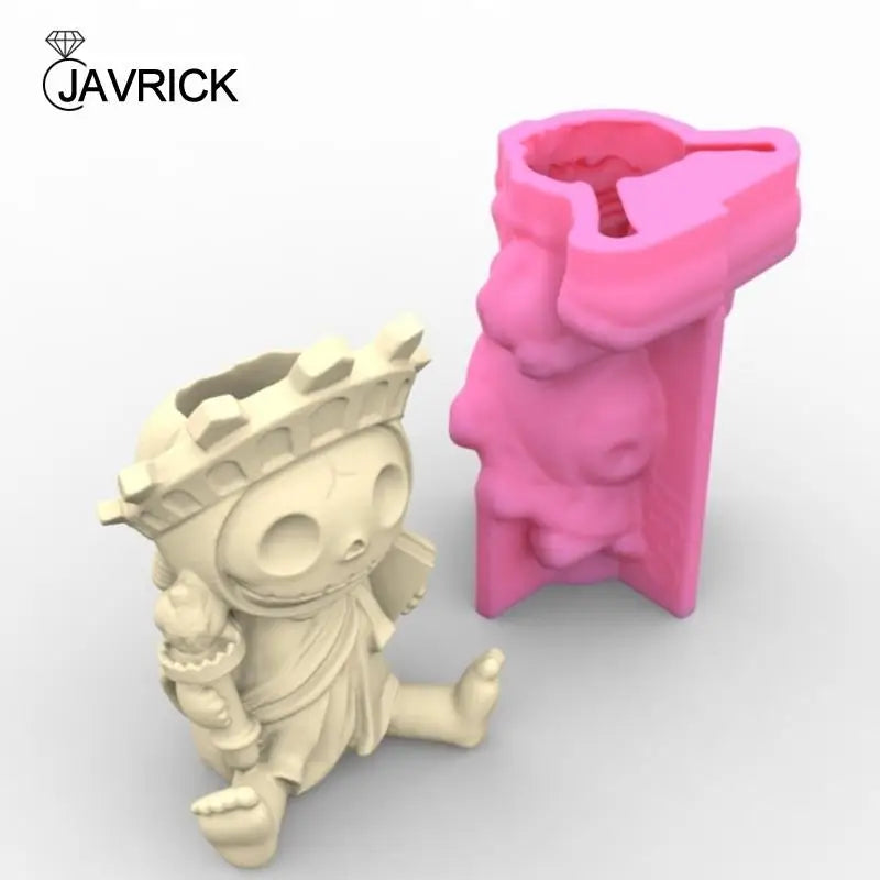 Geometric Skull Gypsum Silicone Mold for Succulent Pot