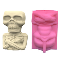 Geometric Halloween Skull Silicone Mold for Succulent Plant Pot