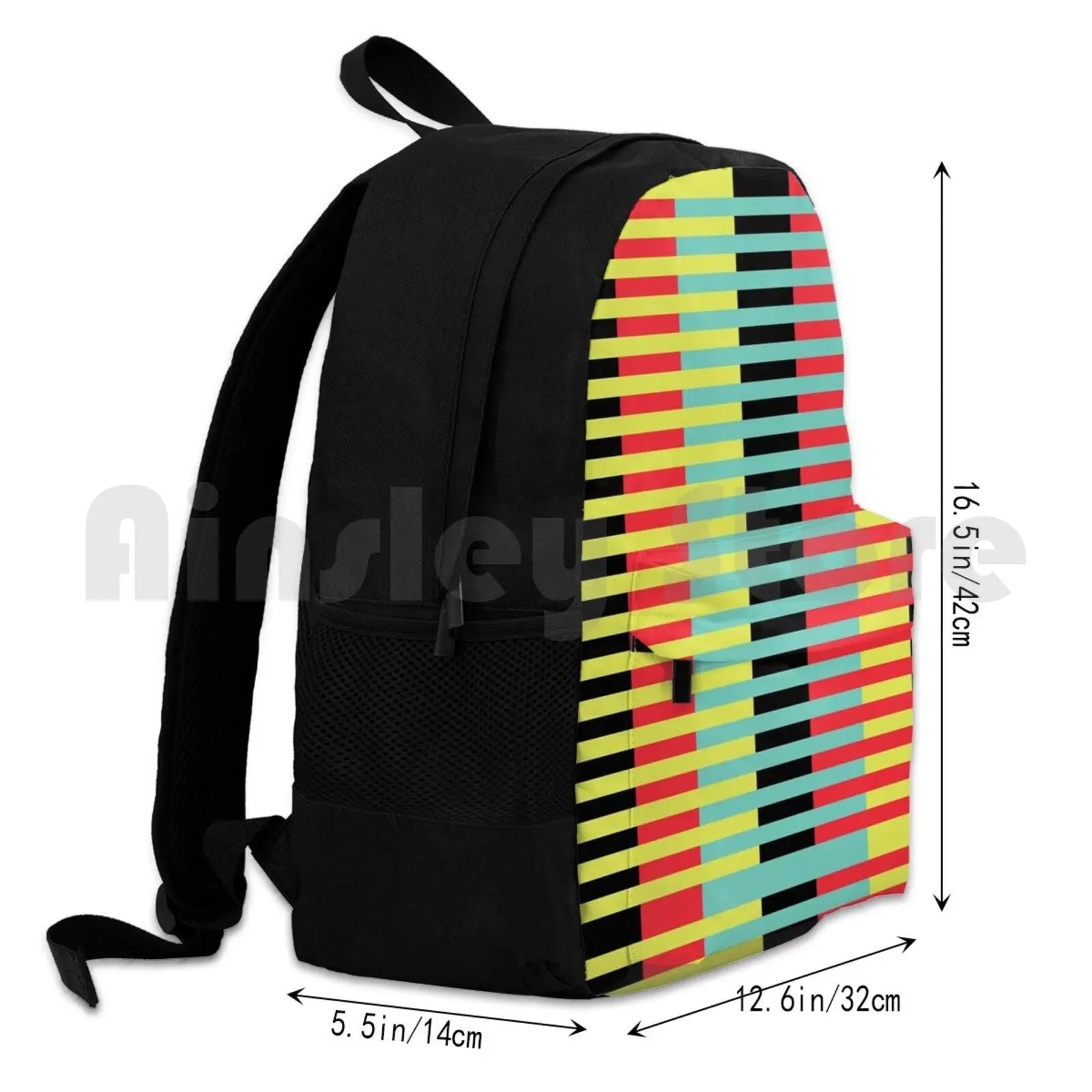 Stripes Outdoor Hiking Backpack Waterproof Camping Red Yellow