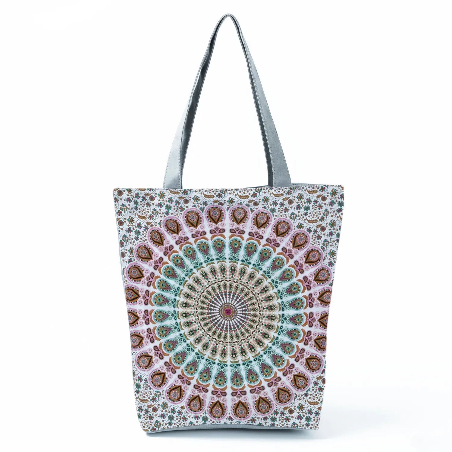 Geometry Flower Tote Bag Eco Polyester Floral Print Handbags Lady