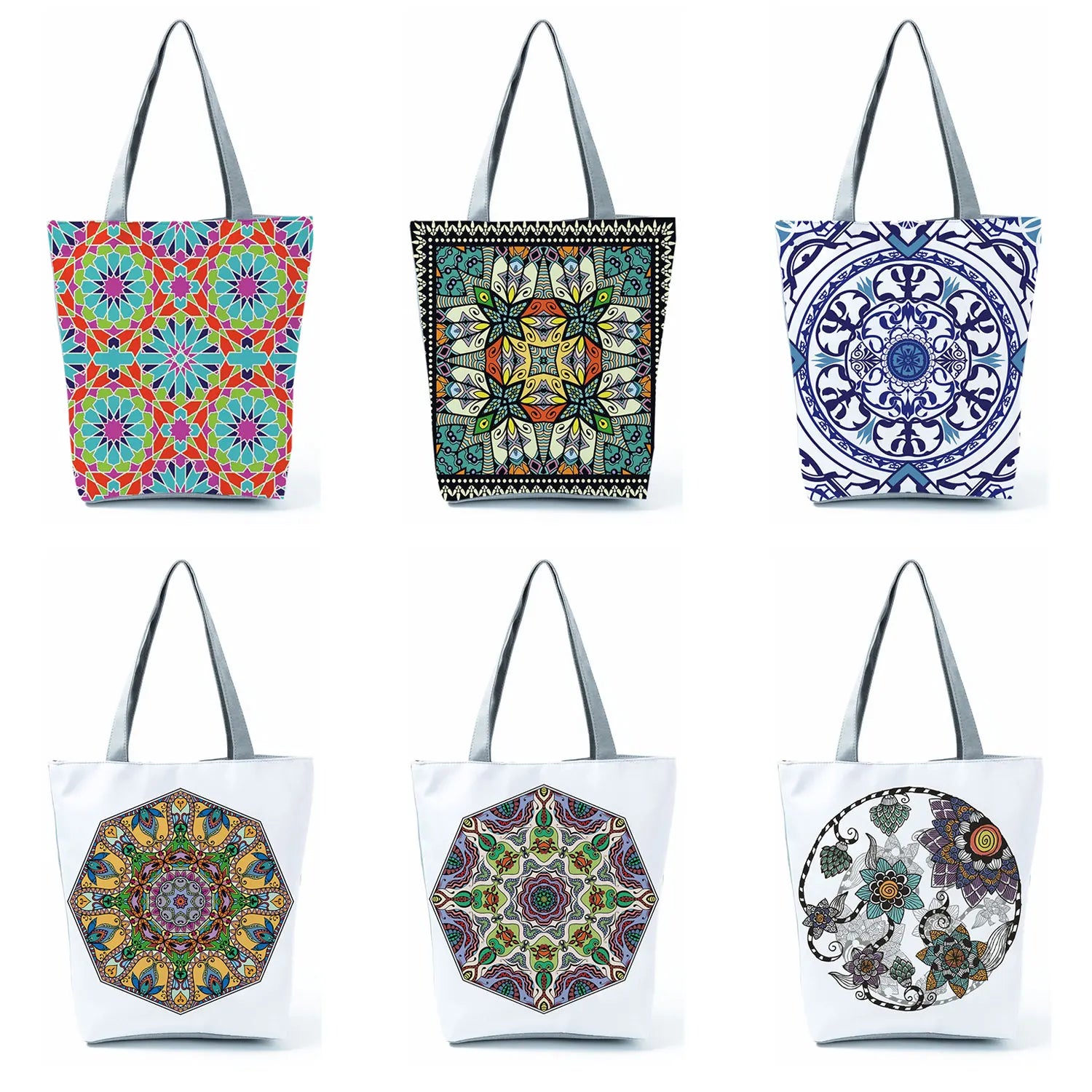 Geometry Printed Handbags Feather Classic Lady Large Capacity Tote