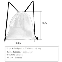 Abstract Pattern Drawstring Backpack Casual Unisex Storage Bag