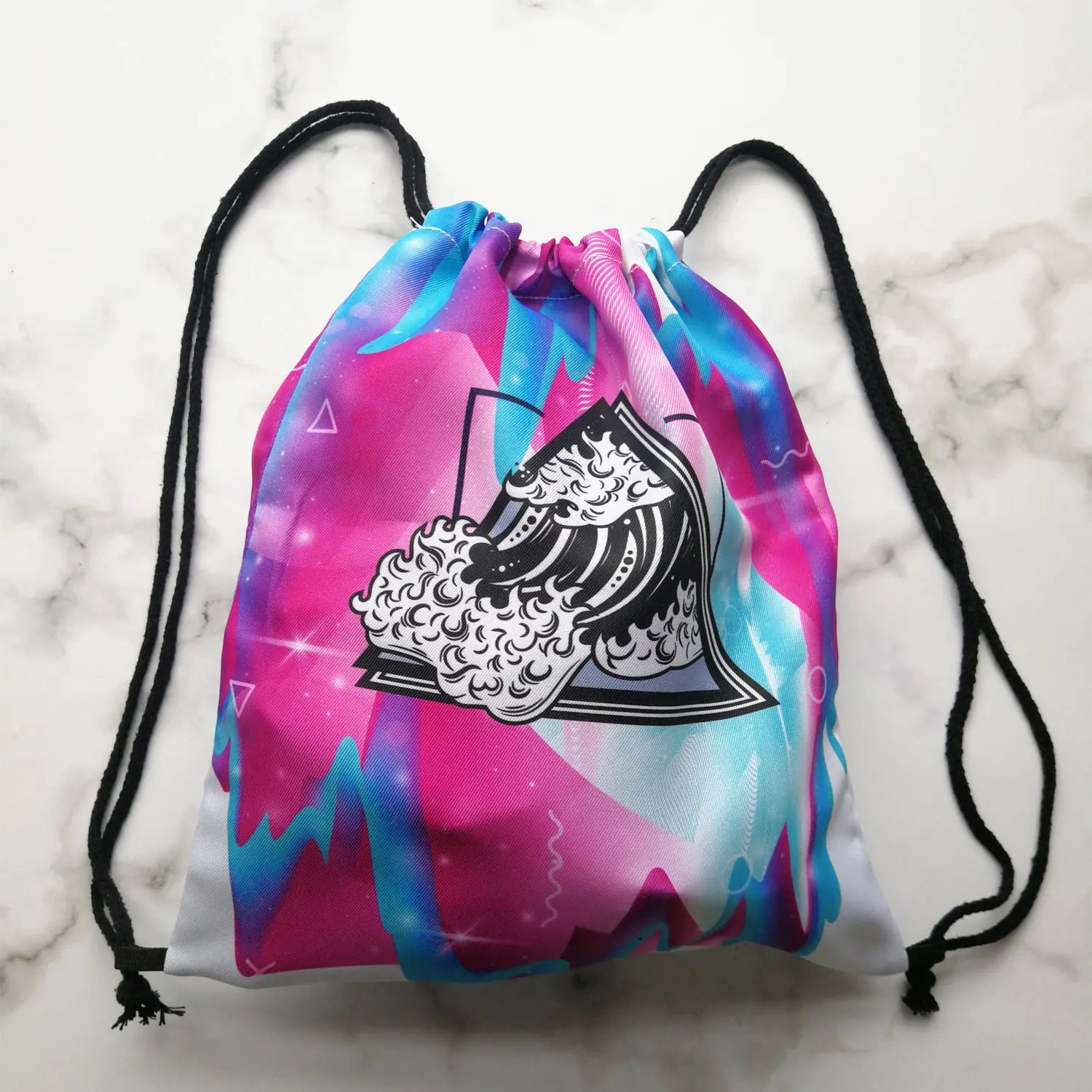 Casual Drawstring Backpack with Rabbit Print