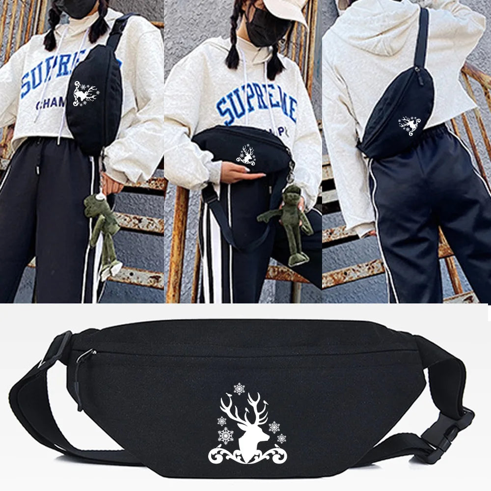 Giraffe Print Waist Bags Outdoor Sports Chest Bum Bag Running Cross Bags