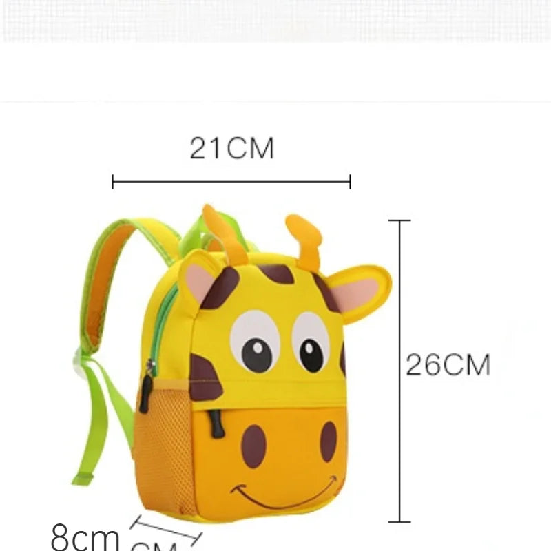3D Animal Kids Backpacks Neoprene School Bags Kindergarten Cartoon Bag