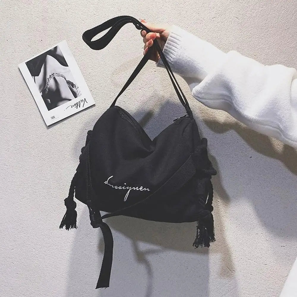 Canvas Messenger Bag Large Capacity Girl Women Shoulder Bag