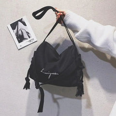 Canvas Messenger Bag Large Capacity Girl Women Shoulder Bag