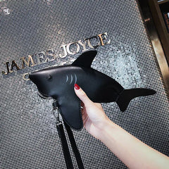 Girl Personality Shark Pu Leather Shoulder Bag Tote Crossbody Mini Messenger Bag