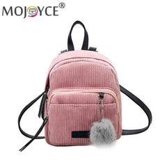 Girl Small Mini Backpack Winter Velvet School Shoulder Bag