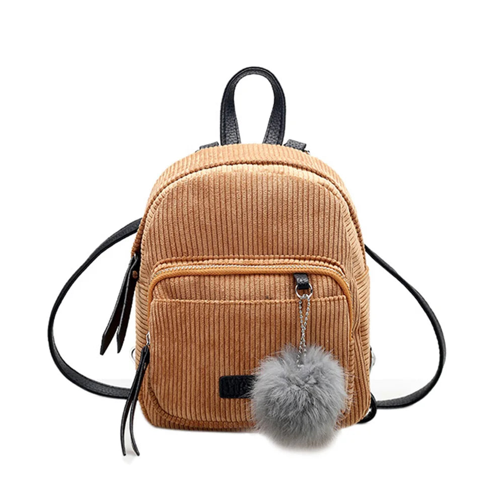 Girl Small Mini Backpack Winter Velvet School Shoulder Bag