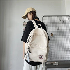 Girl Solid School Bag College Student Women Backpack Travel