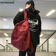 Canvas Teen Girl School Backpack Women's Rucksack