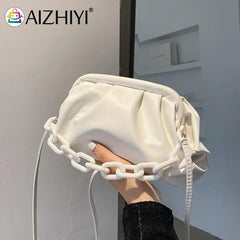 Women's PU Leather Chain Cloud Shoulder Messenger Bag